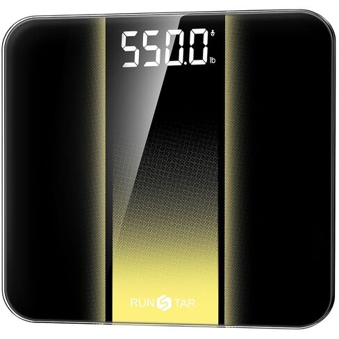مقياس RunStar لوزن الجسم 550 رطل، مقياس حمام رقمي 14 بوصة مع وضع الطفل والحيوانات الأليفة، شاشة LED ساطعة كبيرة جدًا، زجاج مقسى 8 مم للحصول على دقة ومتانة in Kuwait
