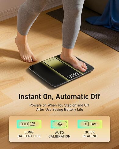مقياس RunStar لوزن الجسم 550 رطل، مقياس حمام رقمي 14 بوصة مع وضع الطفل والحيوانات الأليفة، شاشة LED ساطعة كبيرة جدًا، زجاج مقسى 8 مم للحصول على دقة ومتانة in Kuwait