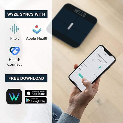 مقياس Wyze الذكي X - مقياس الحمام الرقمي لوزن الجسم ومؤشر كتلة الجسم ودهون الجسم وكتلة العضلات ومراقبة معدل ضربات القلب | المزامنة مع التطبيقات الصحية | محلل تكوين الجسم للأشخاص والرضع والحيوانات الأليفة، 400 رطل (كحلي) in Saudi Arabia