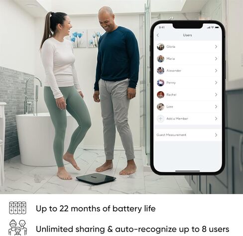 مقياس Wyze الذكي X - مقياس الحمام الرقمي لوزن الجسم ومؤشر كتلة الجسم ودهون الجسم وكتلة العضلات ومراقبة معدل ضربات القلب | المزامنة مع التطبيقات الصحية | محلل تكوين الجسم للأشخاص والرضع والحيوانات الأليفة، 400 رطل (كحلي) in Saudi Arabia