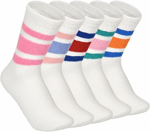 Fuzzy Socks for Women Cozy Warm Fluffy Winter Christmas Gifts Slipper Plush Soft cloud Spa Sleeping Socks 5 Pairs in Saudi Arabia