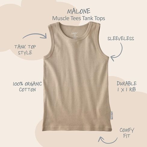 Butterblu Malone 10-Pack Sleeveless Shirts​, 100% Organic Cotton | GOTS Certified Organic Cotton Tank Tops Undershirts for Baby and Toddler Boys, Girls, Soft, Machine Washable in Kuwait