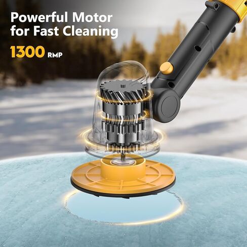 Electric Ice Scraper for Dewalt 20V Battery, 1300RPM High-Speed Windshield Scraper for Ice and Snow, 45° Head Adjust, Extension Rod, Ice Scraper for Car Window(Battery Not Included) (Yellow) in Saudi Arabia