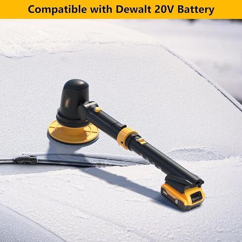 Electric Ice Scraper for Dewalt 20V Battery, 1300RPM High-Speed Windshield Scraper for Ice and Snow, 45° Head Adjust, Extension Rod, Ice Scraper for Car Window(Battery Not Included) (Yellow) in Saudi Arabia