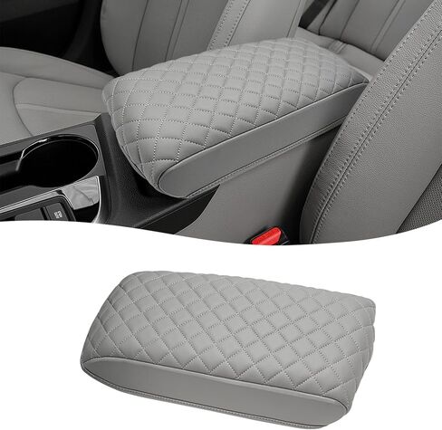 KBH Center Console Armrest Cover for Hyundai Sonata 2015 2016 2017 2018 2019, Middle Console Lid Protector Foam Pad, PU Leather Interior Accessories, Gray in Saudi Arabia