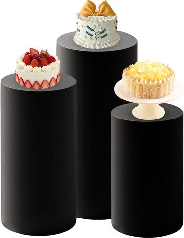 3Pcs Cylinder Pedestal Stand Covers,Round Spandex Cylinder Stand Covers for Party,Elastic Cloth Cylinders Plinth Cover for Parties Wedding Birthday Event Decor,Only Covers in Saudi Arabia