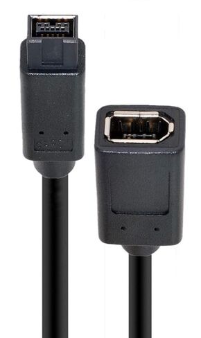 FireWire 400 ~ 800 كابل IEEE 1394 6-pin أنثى إلى 1394B 9-pin ذكر تمديد البيانات/بطاقة التقاط الفيديو 20 سنتيمتر in Kuwait