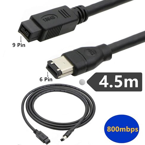 كابل Firewires IEEE1394 6 Pin Male إلى 9Pin Male محول للطابعات والماسحات الضوئية ومحركات الأقراص الصلبة in Kuwait
