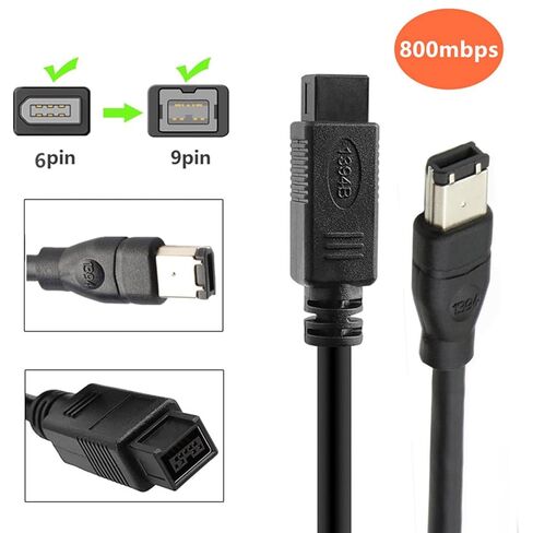 كابل Firewires IEEE1394 6 Pin Male إلى 9Pin Male محول للطابعات والماسحات الضوئية ومحركات الأقراص الصلبة in Kuwait