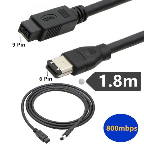 كابل Firewires IEEE1394 6 Pin Male إلى 9Pin Male محول للطابعات والماسحات الضوئية ومحركات الأقراص الصلبة in Kuwait