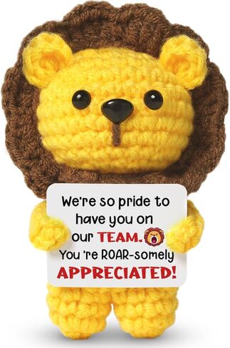 Son Birthday Gifts, Cute Handmade Emotional Support Crochet Lion, Christmas Thanksgiving Birthday Gifts for Son from Mom/Dad in Saudi Arabia