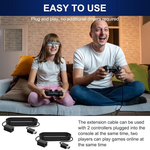 قطعتان من كابل تمديد NES Classic متوافق مع وحدة تحكم Super Nintendo SNES Classic Edition (2017)/Mini NES Classic Edition (2016)/Wii/Wii U Controller (10 أقدام) in Saudi Arabia