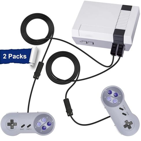 قطعتان من كابل تمديد NES Classic متوافق مع وحدة تحكم Super Nintendo SNES Classic Edition (2017)/Mini NES Classic Edition (2016)/Wii/Wii U Controller (10 أقدام) in Saudi Arabia