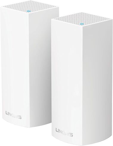 نظام شبكة WiFi Linksys Velop ثلاثي الموجات AC4400 للمنزل بالكامل - عبوتان (تغطية تصل إلى 4000 قدم مربع) in Saudi Arabia