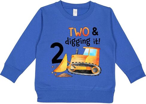 inktastic 2 and Digging It Bulldozer 2nd Birthday Toddler Sweatshirt in Saudi Arabia