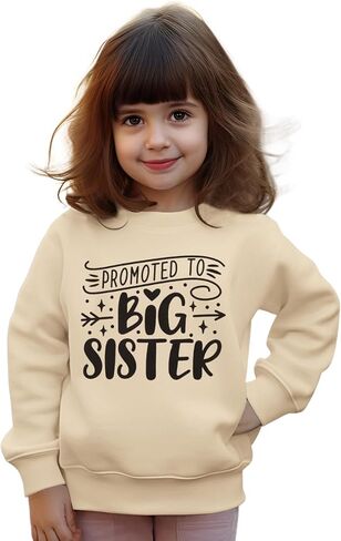 Promoted to Big Sister Sweatshirt Toddler Girl Announcement Shirt Outfit Crewneck Pullover Long Sleeve Fall Tops in Saudi Arabia