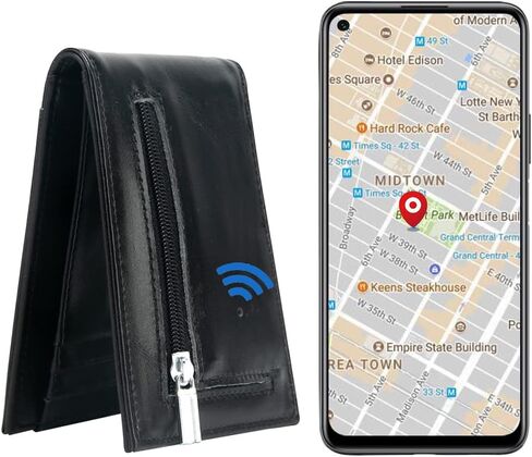 محفظة ذكية للرجال قطعة واحدة، مكتشف بطاقات تعقب نظام تحديد المواقع العالمي (GPS)، حامل بطاقات نحيف، هدية عيد الحب لصديقك in Kuwait