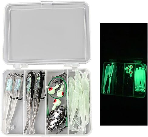 Bait Set, Fishing Lure Set, bass and Trout Fishing Gear Box Set, Including Hooks, Worms, Men's Fishing Gifts in Saudi Arabia
