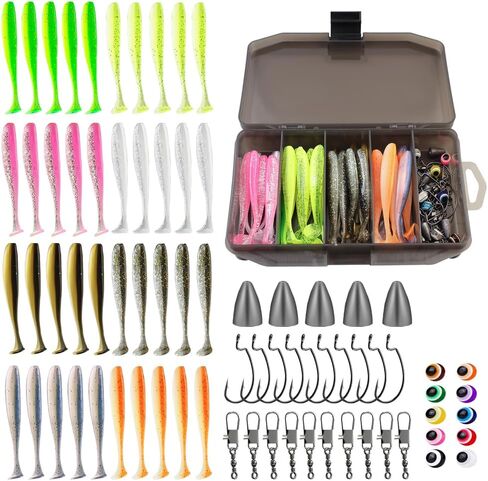 Bait Set, Fishing Lure Set, bass and Trout Fishing Gear Box Set, Including Hooks, Worms, Men's Fishing Gifts in Saudi Arabia
