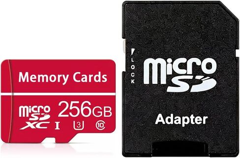 256GB Micro SD Card, microSDXC UHS-I Flash Memory Card with Adapter, 100MB/s, C10, U3, A2, V60, Full HD, 4K UHD, High Speed TF Card, Pink in Saudi Arabia