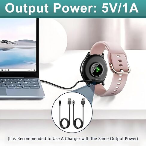قطعتان من شاحن الساعة الذكية العالمي، كابل شحن USB مغناطيسي 2 دبوس 2.84 مم، سلك شاحن بديل متوافق مع Letsfit، YAMAY، Willful، UMIDIGI، Fitpolo، Blackview، Dirrelo، Lifebee، Hamile in Kuwait