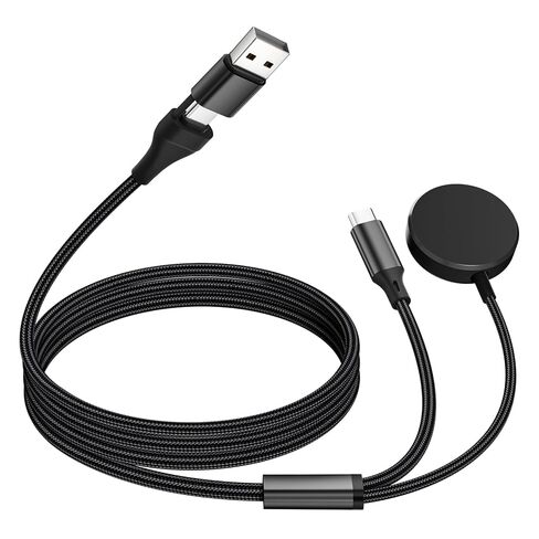 cugunu USB A/C to Galaxy Watch/USB C Multiple Portable Travel Charger Cable, 2-in-2 Car Magnetic Wireless Charging Cord Compatible with Samsung Watch 8/7/6/5/4/3/ Android Phone in Saudi Arabia