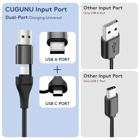 cugunu USB A/C to Galaxy Watch/USB C Multiple Portable Travel Charger Cable, 2-in-2 Car Magnetic Wireless Charging Cord Compatible with Samsung Watch 8/7/6/5/4/3/ Android Phone in Saudi Arabia