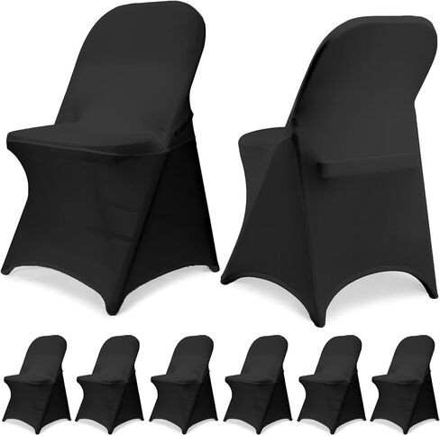 30 PCS White Spandex Folding Chair Covers, Upgraded Universal Fitted Chair Slipcovers Protector for Wedding, Banquet, Party, Holidays, Celebration, Decoration in Saudi Arabia