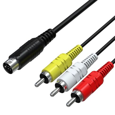 كابل AV بديل بطول 6 أقدام/1.8 متر، سلك صوت وفيديو مركب RCA متوافق مع Sega Genesis 2/Genesis 3، Mega Drive 2/3، قابس 9 دبابيس in Saudi Arabia