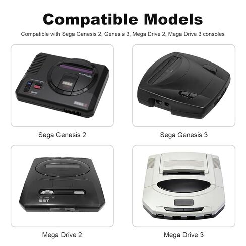 كابل AV بديل بطول 6 أقدام/1.8 متر، سلك صوت وفيديو مركب RCA متوافق مع Sega Genesis 2/Genesis 3، Mega Drive 2/3، قابس 9 دبابيس in Saudi Arabia