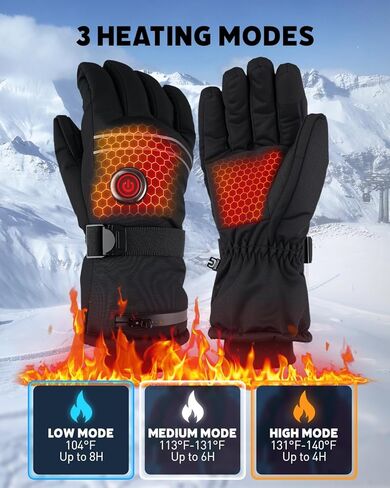 قفازات ساخنة للرجال والنساء، قفازات ساخنة ببطارية قابلة للشحن مع شاشة تعمل باللمس للصيد والتخييم والتزلج (كبير) in Kuwait