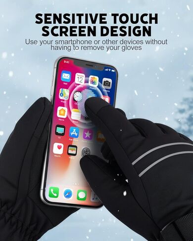 قفازات ساخنة للرجال والنساء، قفازات ساخنة ببطارية قابلة للشحن مع شاشة تعمل باللمس للصيد والتخييم والتزلج (كبير) in Kuwait