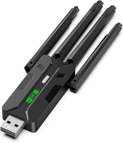 USB WiFi 6 Adapter for PC with Bluetooth 5.4, 900Mbps, AX900 Dual-Band 5G/2.4G, Portable WiFi 6 (IEEE 802.11ax) with 4 High-gain Antennas Works Win 11/10 Driver-Free in Saudi Arabia
