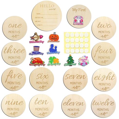 Monthly Milestone Signs, Baby My First Holiday Collection, Hello World Announcement Sign, Celebration Board, Photo Cards, Perfect Newborn Gift and Keepsake in Saudi Arabia
