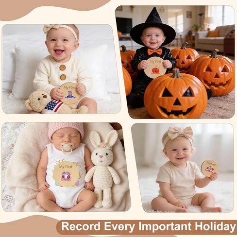 Monthly Milestone Signs, Baby My First Holiday Collection, Hello World Announcement Sign, Celebration Board, Photo Cards, Perfect Newborn Gift and Keepsake in Saudi Arabia