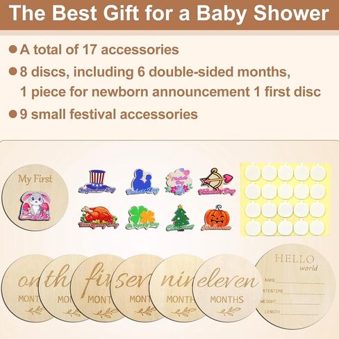 Monthly Milestone Signs, Baby My First Holiday Collection, Hello World Announcement Sign, Celebration Board, Photo Cards, Perfect Newborn Gift and Keepsake in Saudi Arabia
