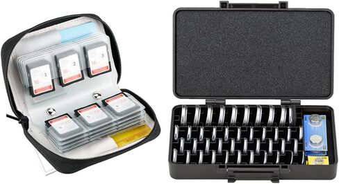 KIWIFOTOS 28 Slots SD Card Holder Case + 42 Slots Coin Cell Battery Case for CR2032 CR2025 LR44 Shockproof CR2016 CR2320 CR2325 CR2330 CR2335 CR2354 CR2412 CR2430 CR2450 Button Battery Holder in Saudi Arabia