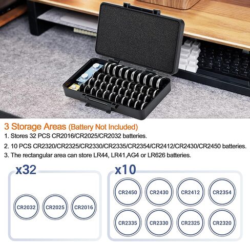 KIWIFOTOS 28 Slots SD Card Holder Case + 42 Slots Coin Cell Battery Case for CR2032 CR2025 LR44 Shockproof CR2016 CR2320 CR2325 CR2330 CR2335 CR2354 CR2412 CR2430 CR2450 Button Battery Holder in Saudi Arabia