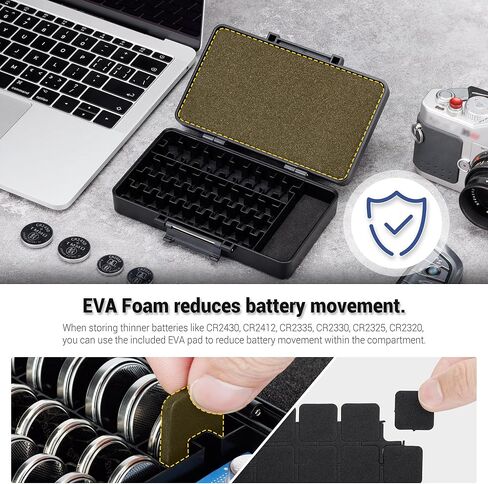 KIWIFOTOS 28 Slots SD Card Holder Case + 42 Slots Coin Cell Battery Case for CR2032 CR2025 LR44 Shockproof CR2016 CR2320 CR2325 CR2330 CR2335 CR2354 CR2412 CR2430 CR2450 Button Battery Holder in Saudi Arabia