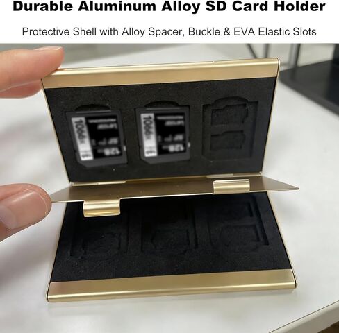 SD Card Holder Case Small Aluminum Memory Organizer Wallet for Photographers Storage Holders for 6 SD and 12 TF Cards Compact Double-Layer Case for Travel and Daily Use in Saudi Arabia