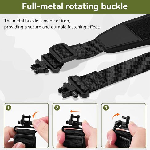 Adjustable Hunting Rifle Sling, Stalker Gun Sling with 6-Hole Shell Holder, Swivels, Velcro and Stabilizing Cord, Durable Gun Strap for Rifle in Kuwait