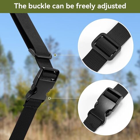 Adjustable Hunting Rifle Sling, Stalker Gun Sling with 6-Hole Shell Holder, Swivels, Velcro and Stabilizing Cord, Durable Gun Strap for Rifle in Kuwait