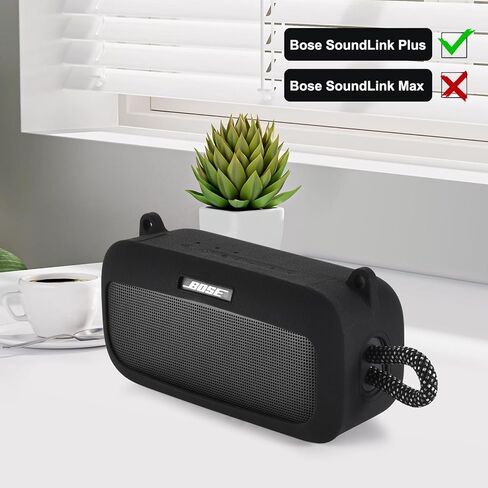 Silicone Case Compatible with Bose SoundLink Plus Portable Bluetooth Speaker, Protective Cover for Bose SoundLink Plus Speaker Accessories (Black) in Saudi Arabia