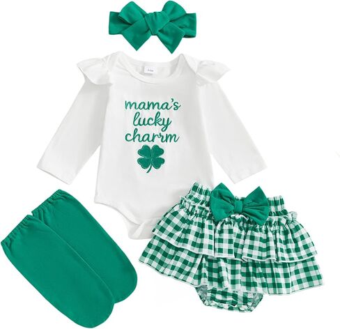Newborn Baby Girl Carnival Outfit Newborn Long Sleeve Romper Skirt 4Pcs Set Carnival Baby Winter Spring Clothes in Kuwait