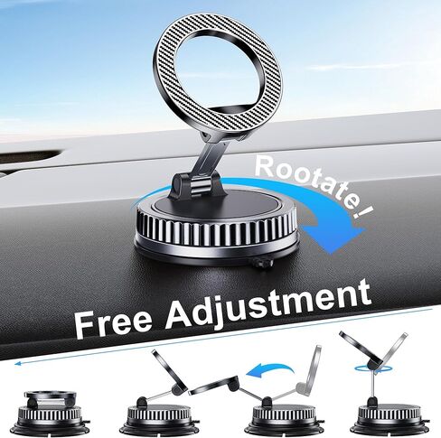 Car Phone Holder for Magsafe [2026 89+LBS Suction & 3700gf Magnetic] 360° Adjustable Cell Phone car Mount, Phone Holders for Your Car Accessories for iPhone 17 16 15 14 13 12 Pro Plus Max Air in Saudi Arabia