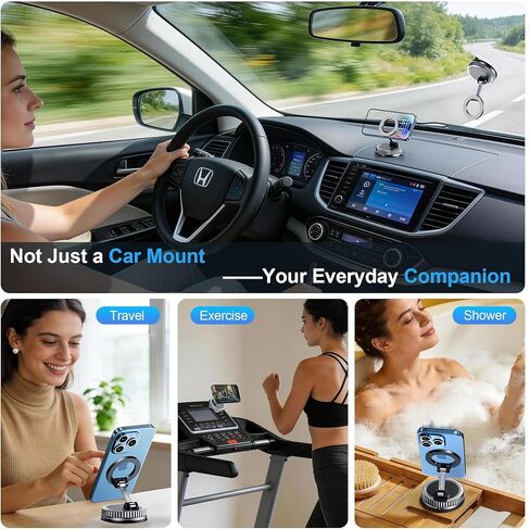 Car Phone Holder for Magsafe [2026 89+LBS Suction & 3700gf Magnetic] 360° Adjustable Cell Phone car Mount, Phone Holders for Your Car Accessories for iPhone 17 16 15 14 13 12 Pro Plus Max Air in Saudi Arabia