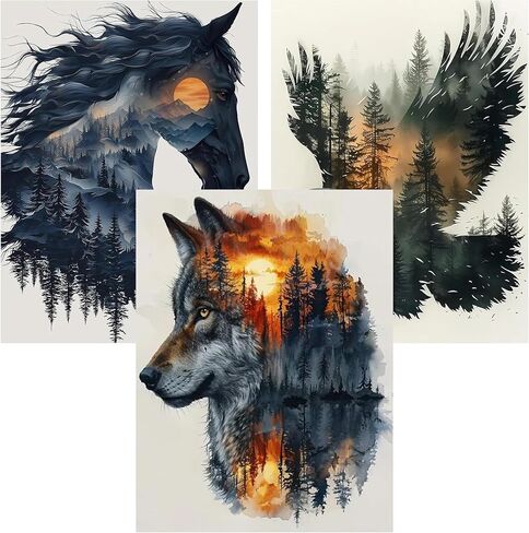 Axquilon 3 Packs Paint by Numbers Kit for Adults - Tarot Adult Paint by Number Kits on Canvas, Easy Adults' Paint-by-Number Kits for Gift Home Wall Decor 12x16in in Kuwait