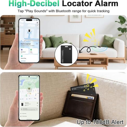 جهاز تعقب المحفظة ذو النظام المزدوج الجديد لعام 2026 (كل من iOS وAndroid) IP68 Bluetooth Smart Finder Card GPS Tracker للحقائب وجواز السفر يعمل مع Apple Find My (معتمد من Apple MFi) وGoogle Find My Device in Kuwait