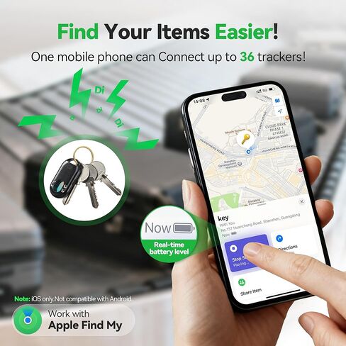 TECKNET 3-in-1 Air Tracker Tag 4-Pack (iOS فقط)، جهاز تعقب بلوتوث ذكي قابل لإعادة الشحن، إنذار 100 ديسيبل واكتشاف الكاميرا المخفية، متوافق مع Apple Find My، مكتشف العناصر للمفاتيح والأمتعة والمحفظة والحيوانات الأليفة in Kuwait