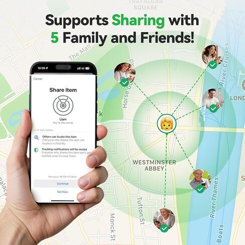 TECKNET 3-in-1 Air Tracker Tag 4-Pack (iOS فقط)، جهاز تعقب بلوتوث ذكي قابل لإعادة الشحن، إنذار 100 ديسيبل واكتشاف الكاميرا المخفية، متوافق مع Apple Find My، مكتشف العناصر للمفاتيح والأمتعة والمحفظة والحيوانات الأليفة in Kuwait
